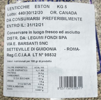 Foto Lenticchie Eston Origine Canada Confezione da 5 Kg Marchio Legumi Fondi 2