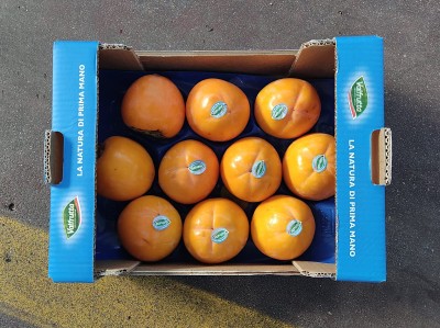 Foto Cachi Mela Varietà Rojo Brillante Calibro 10 Origine Italia Marchio Valfrutta  3