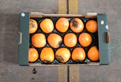 Foto Cachi Mela Varietà Rojo Brillante Calibro 14 Origine Italia Marchio Cartone Nero  3