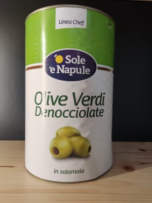 Foto Olive Verdi Denocciolate Calibro 28/32 Origine Italia Marchio O Sole E Napule  1