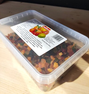 Foto Macedonia Candita confezione da 900 gr Origine Italia Marchio Fruitsnak 2