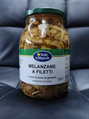 Foto Melanzane a Filetti Sott'Olio Confezione da 960 gr Origine Italia Marchio O' Sole e Napule 1