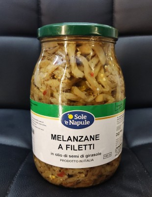 Foto Melanzane A Filetti Sott'Olio Barattolo Da 960 gr Origine Italia Marchio O Sole E Napule  1