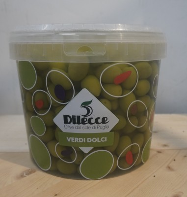 Foto Olive Verdi Dolci Secchio Da 3 Kg Origine Italia Marchio Di Lecce  1