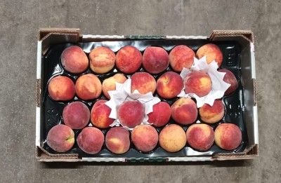 Foto Pesche Rosse Varietà Lola Calibro 26 Origine Spagna Marchio Valero  3