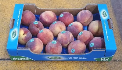 Foto Pesche Rosse A Pasta Gialla Calibro 16 Origine Italia Marchio Valfrutta              1