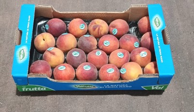 Foto Pesche Rosse Varietà Pasta Gialla Calibro 22 Origine Italia Marchio Valfrutta 1