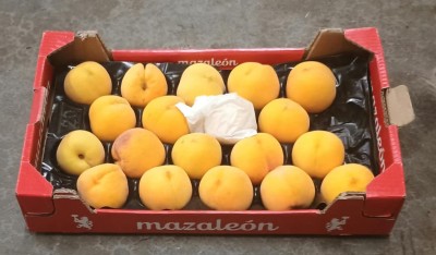 Foto Pesche Gialle Varietà Percoche Calibro A18 Origine Spagna Marchio Mazaleon      1