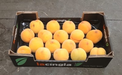 Foto Pesche Gialle Varietà Percoche Calibro 16 Origine Spagna Marchio La Cingla 1