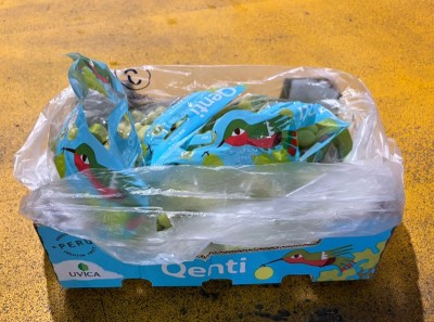 Foto Uva Bianca Varietà Sweet Globe Calibro J Origine Perù Marchio Qenti 1